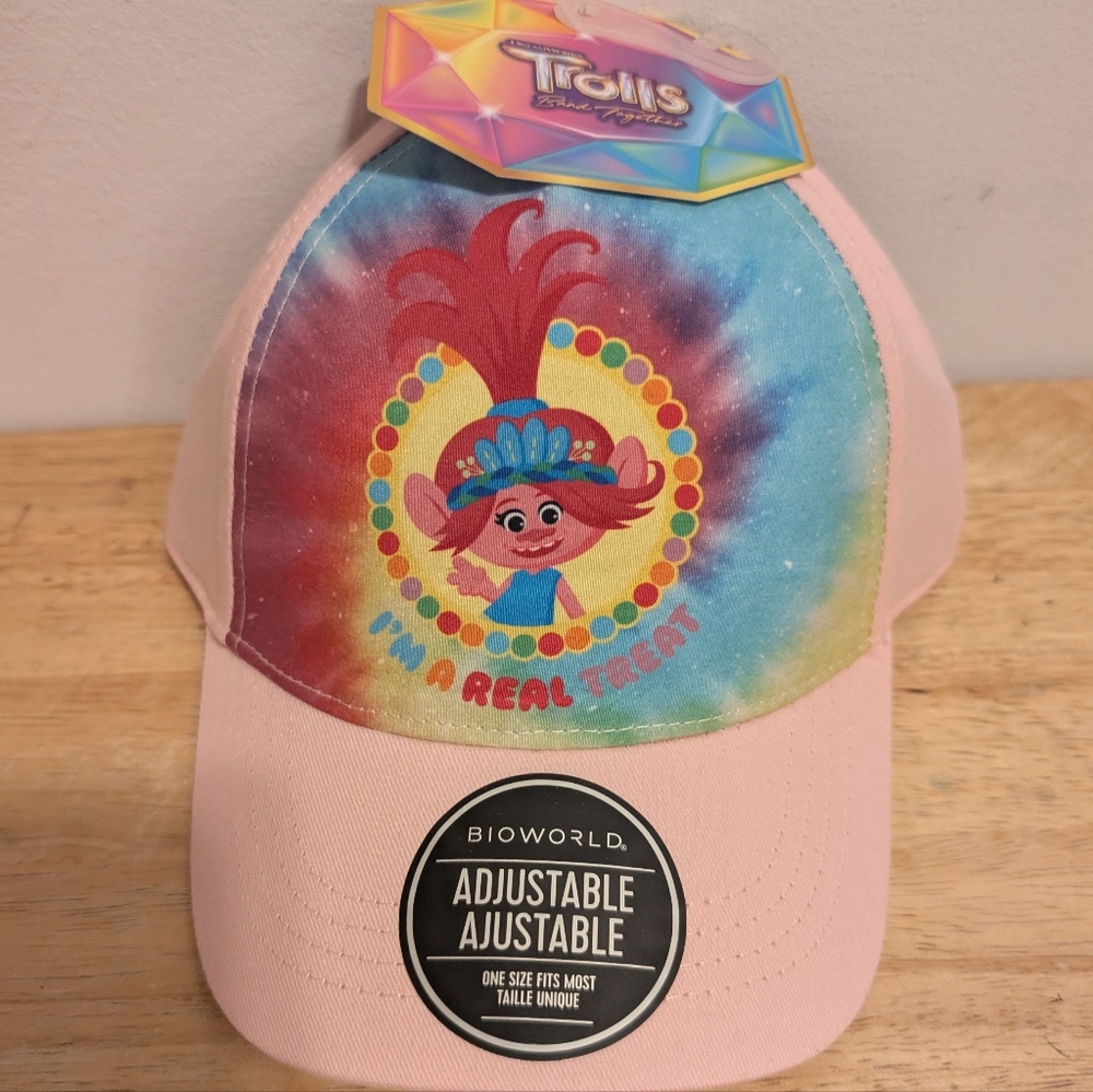 Bioworld Pink Trolls Toy Cap with Tie-Dye Design